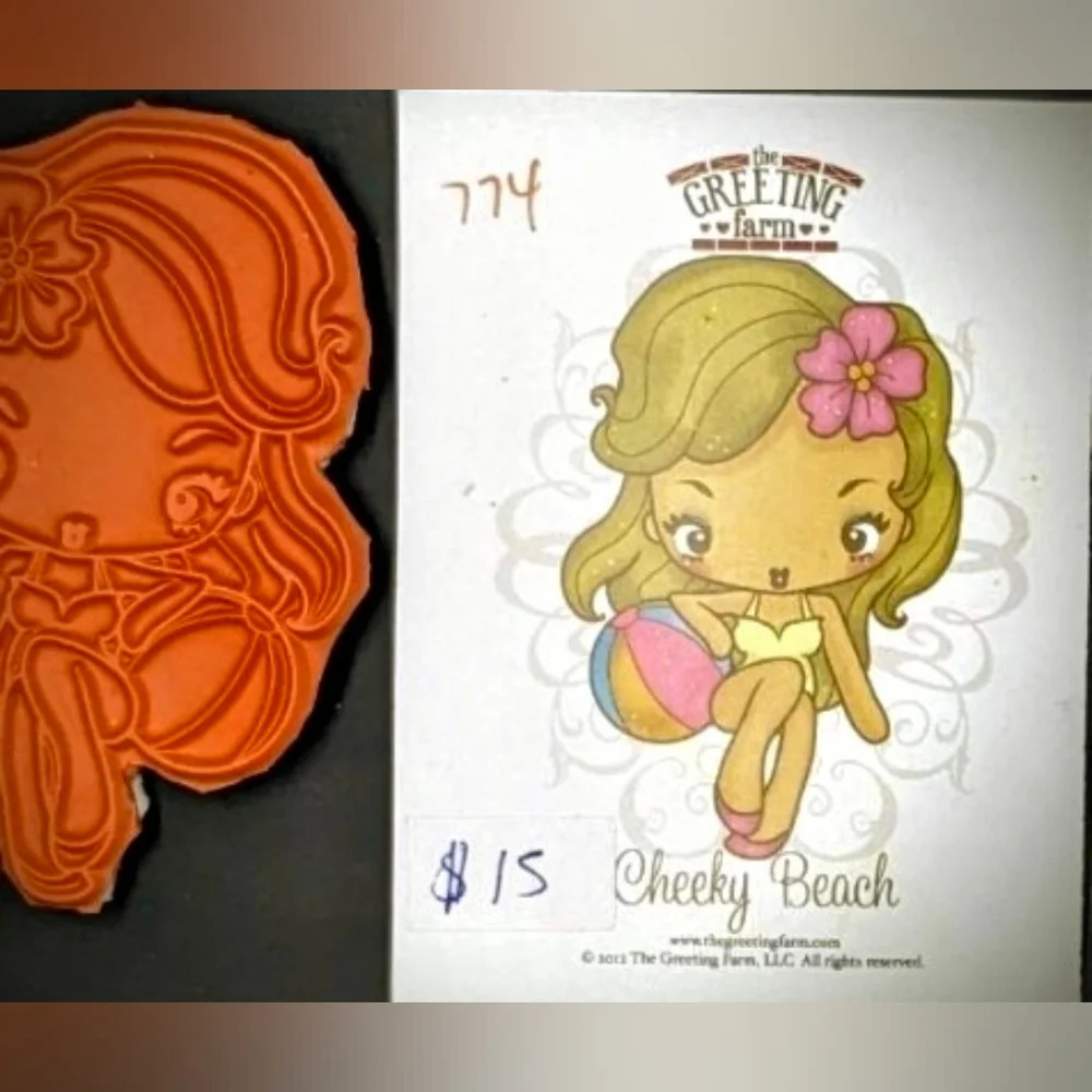 The Greeting Farm 'Cheeky Beach' Rubber Stamp